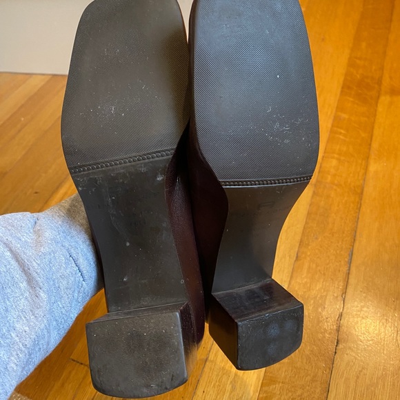 Womens Etienne Aigner Maroon Square Toe Heels Narrow - Picture 5 of 5